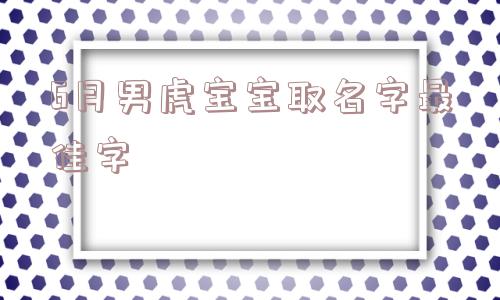 6月男虎宝宝取名字最佳字